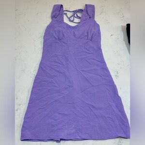 Light purple spring sundress with tie back